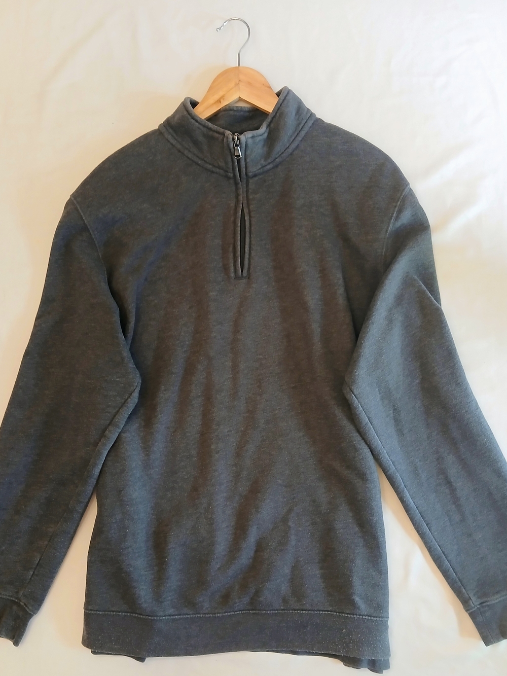 Croft & Barrow Extra Soft Gray Quarter Zip Pullover Sweater Men’s Size XL NWOT
